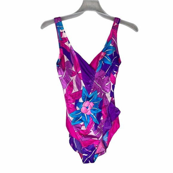 Deweese Other - Deweese Vintage 1980s One Piece Swimsuit Multicolor Colorblock Suit Size Small